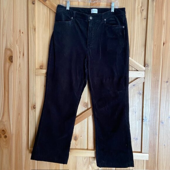 Chico's Corduroy Pants Bootcut Black Casual Everyday Trousers Size 2 Casual - Picture 1 of 5